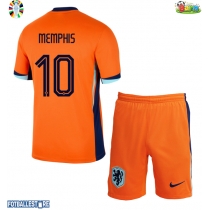 Nederland Memphis Depay #10 Hjemmedraktsett Barn EM 2024 Kortermet (+ Korte bukser)